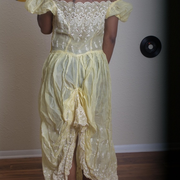 60's/70's Yellow Sheer Vintage Dress - Picture 2 of 2